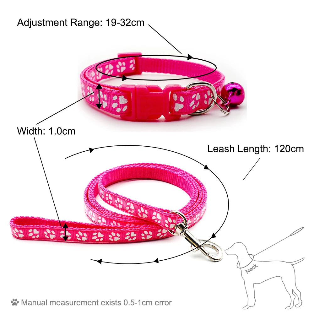 laisse et collier chiot rose dimensions total  Image