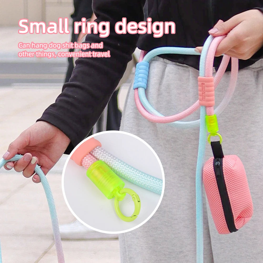 Laisse corde chien 3m anneau de maintient 