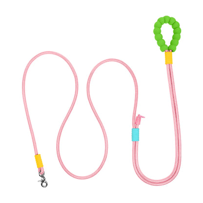 Laisse corde chien 3m rose 