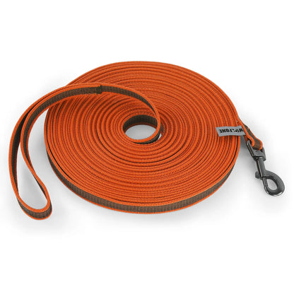 laisse pour chiot orange en nylon résistant de couleur jaune et noir. Image produit Boutiquechien