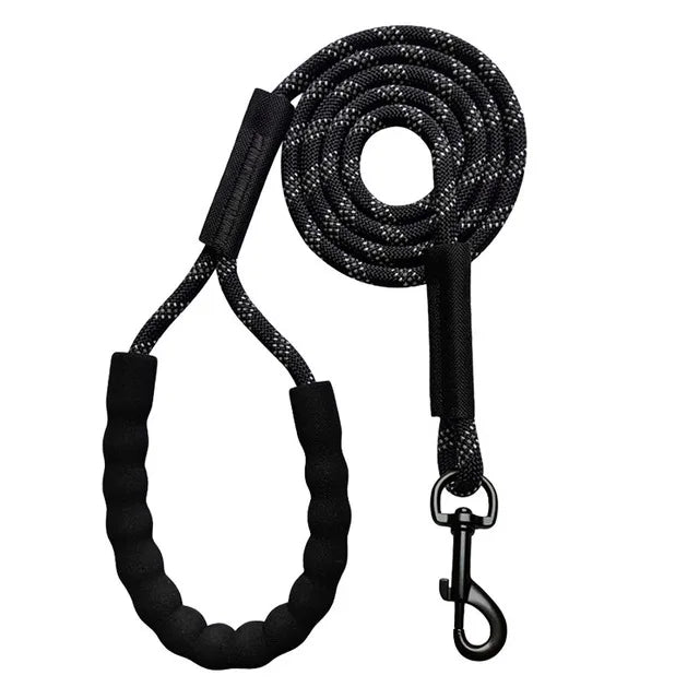 laisse en nylon de couleur noir réfléchissant. Image produit Boutiquechien
