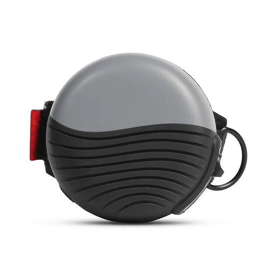 laisse enrouleur pour chien de couleur gris et noir parfait pour promener les chiens à une main. Image produit Boutiquechien