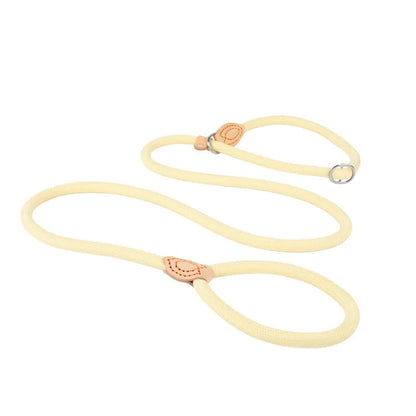 Laisse lasso avec frein blanc