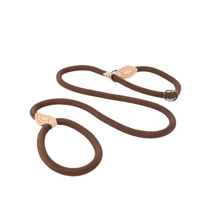 Laisse lasso avec frein brun