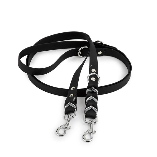 laisse lasso noir pour chien en caoutchouc résistant et durable. Laisse lasso design de boutiquechien