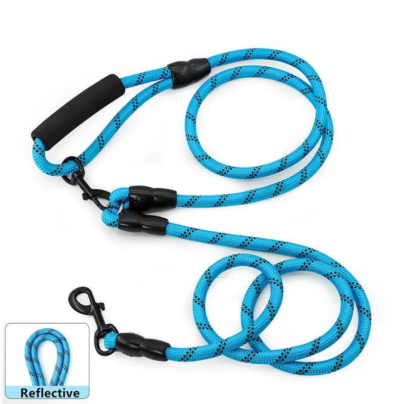Laisse lasso en nylon durable pour chien de couleur bleu et réfléchissant. Image produit Boutiquechien