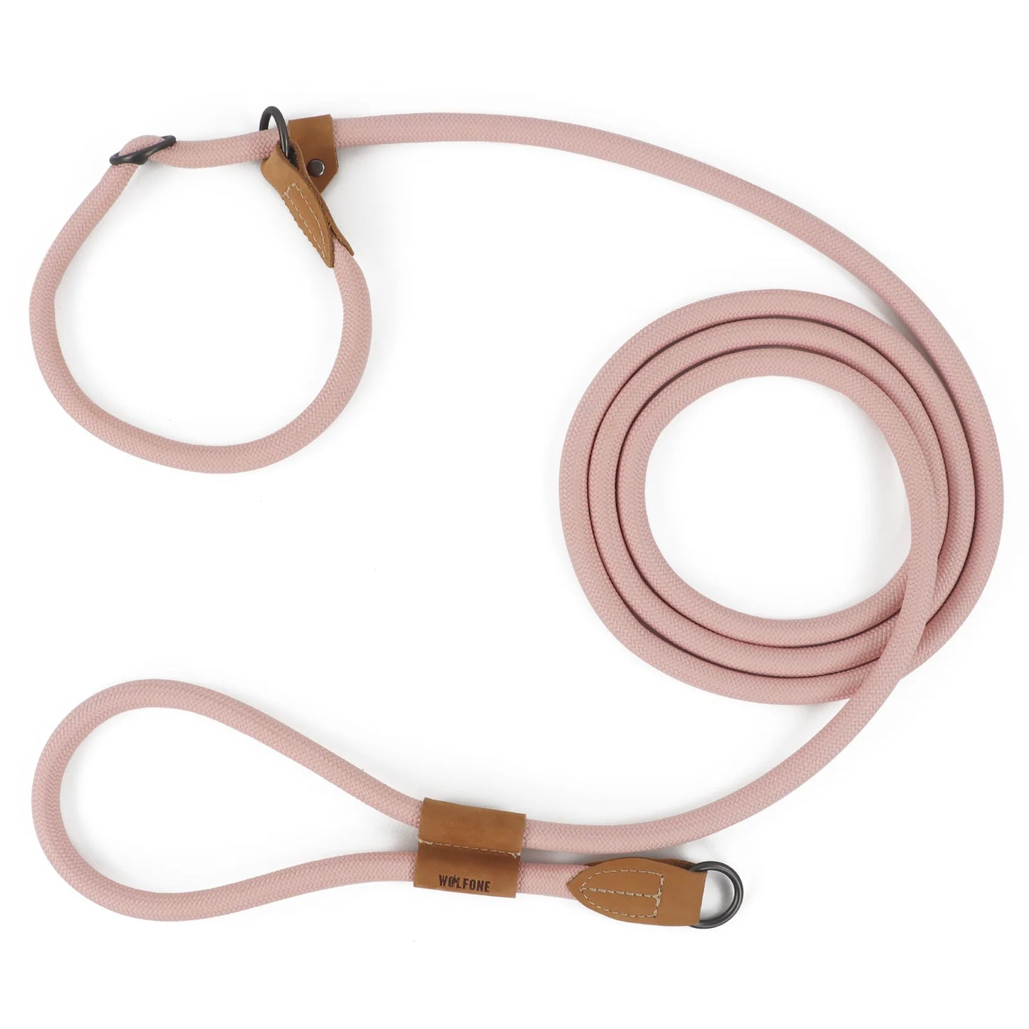 laisse lasso rose pour chien renforcé en nylon. La laisse permet des promenades en mains libres. Image produit Boutiquechien