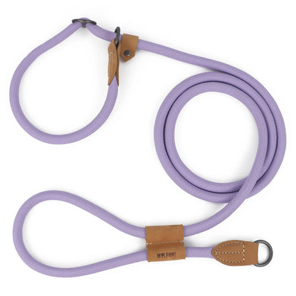 laisse lasso violet claire pour chien renforcé en nylon. La laisse permet des promenades en mains libres. Image produit Boutiquechien