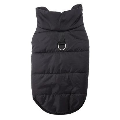 Manteau pour chihuahua de couleur noir pour les petits chien avec sur le dos un anneau. Image produit Boutiquechien