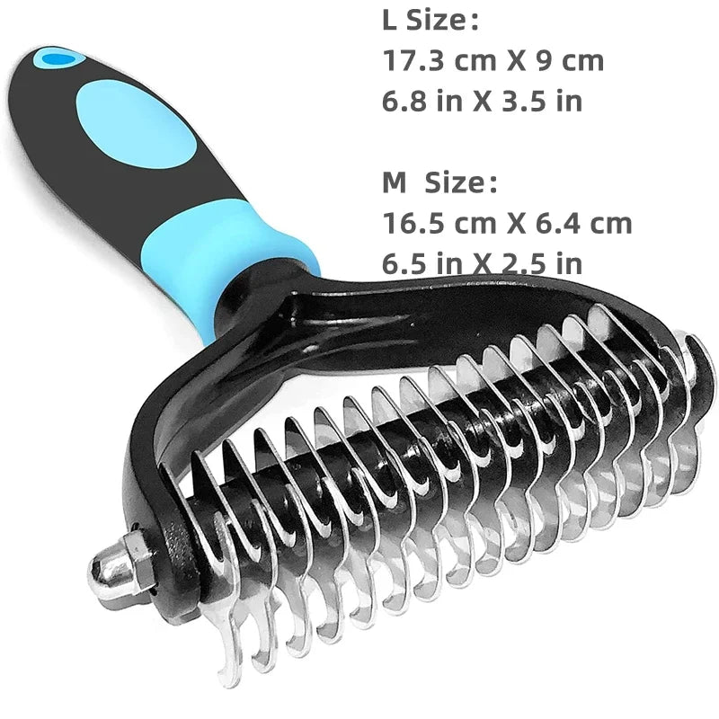 Meilleur brosse pour chien poil long bleu