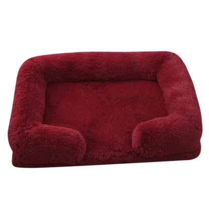 Panier anti stress chien dehoussable rouge fonce