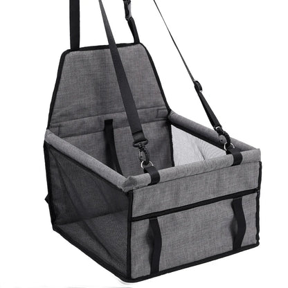 Panier pour voiture adapté aux chiens. Le panier chien est de couleur gris. Image produit Boutiquechien