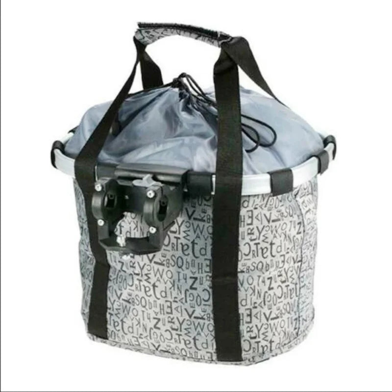 panier à vélo de couleur gris et noir de boutiquechien