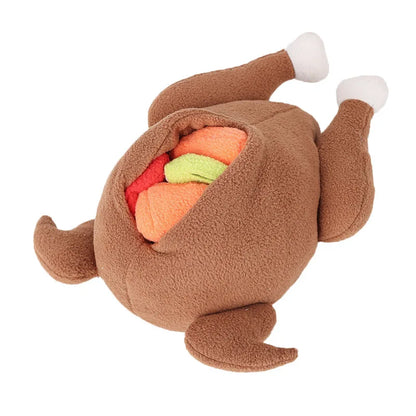Poulet pour chien fourré en forme de poulet brun de boutiquechien
