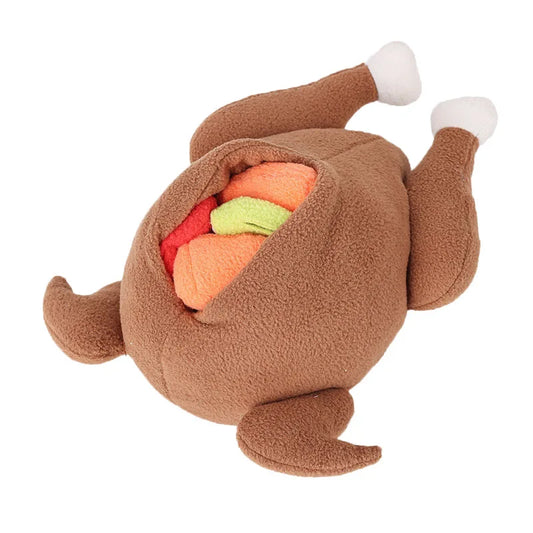 Poulet pour chien fourré en forme de poulet brun de boutiquechien