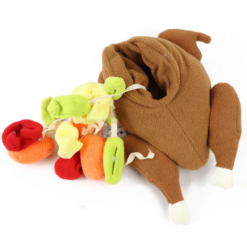 Poulet brun avec jouet de fouille pour chien, image produit Boutiquechien