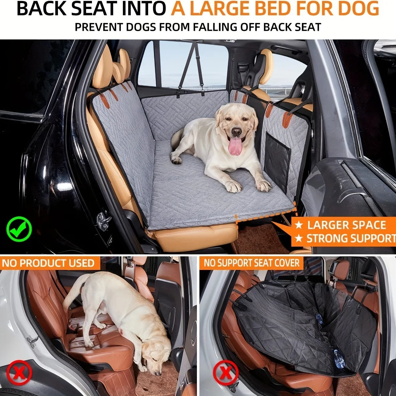 Protection voiture chien rigide mis en place sur un siege  Image