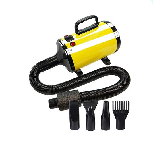 pulseur chien de couleur jaune de qualité professionnel avec plusieurs embouts pour le pulseur chien. Image produit Boutiquechien