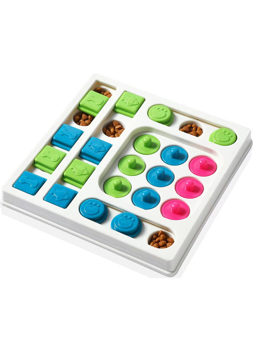 Puzzle pour chien carre avec différentes couleurs et cachette. Image produit boutiquechien