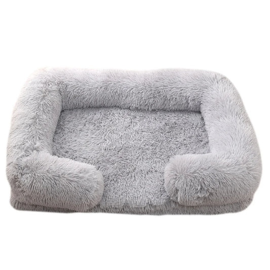 Panier pour grand chien avec oreiller gris
