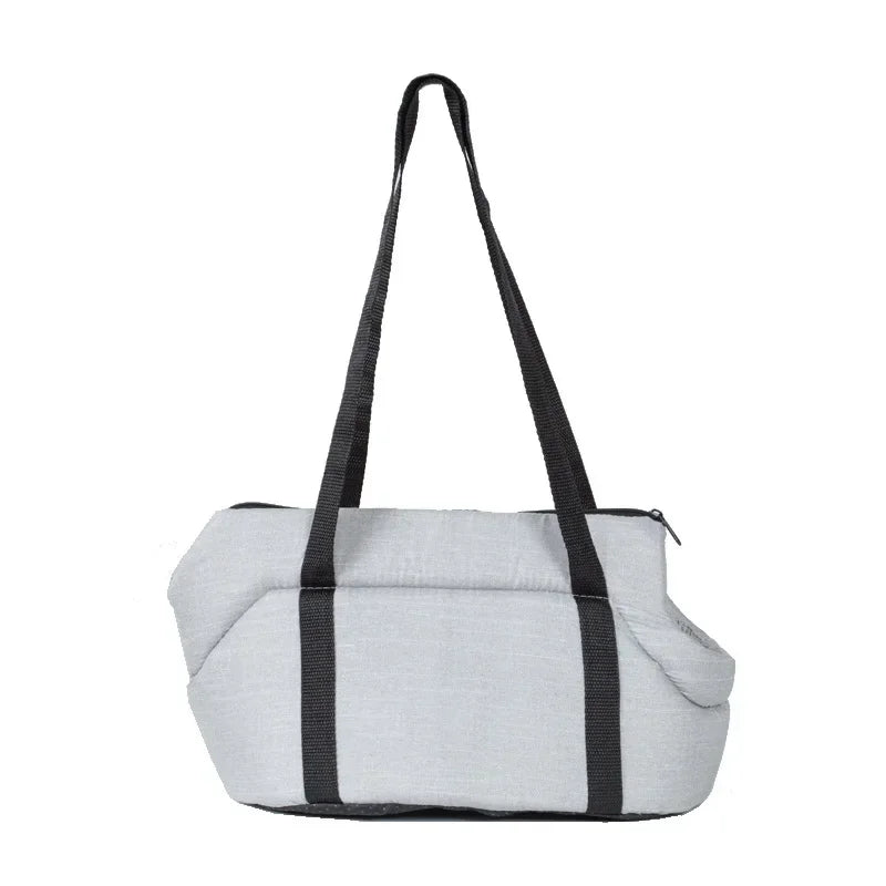 Sac de transport pour chien en voiture gris de profil 