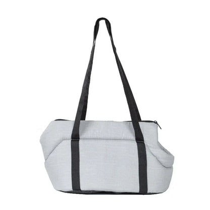 Sac de transport pour chien en voiture gris de profil 