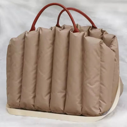 Sac de transport pour petit chien de luxe brun 