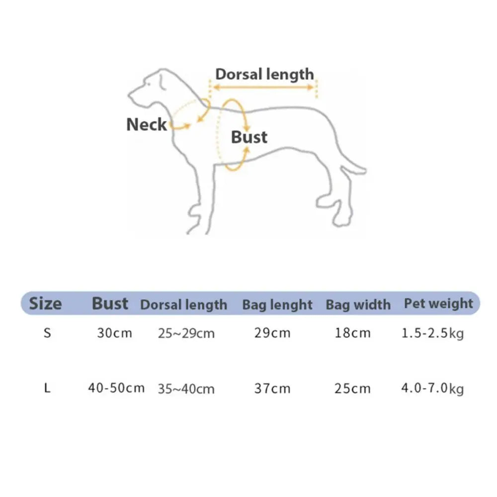 Sac kangourou pour chien dimensions 