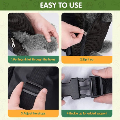 Sac kangourou pour chien facile à utiliser 