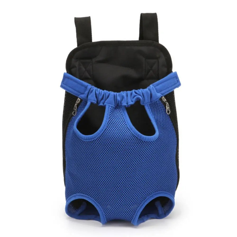 Sac kangourou pour chien noir et bleu