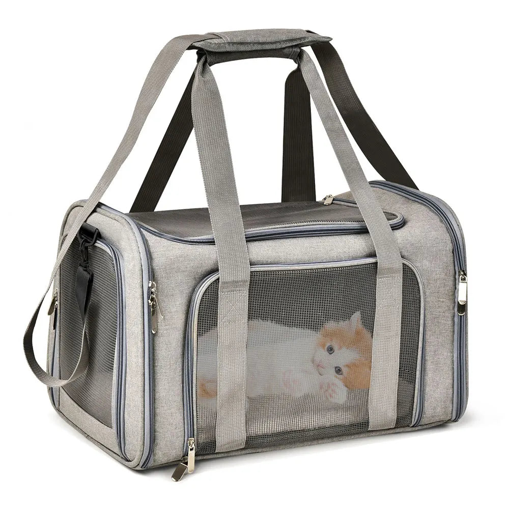 Sac pour transporter chien gris