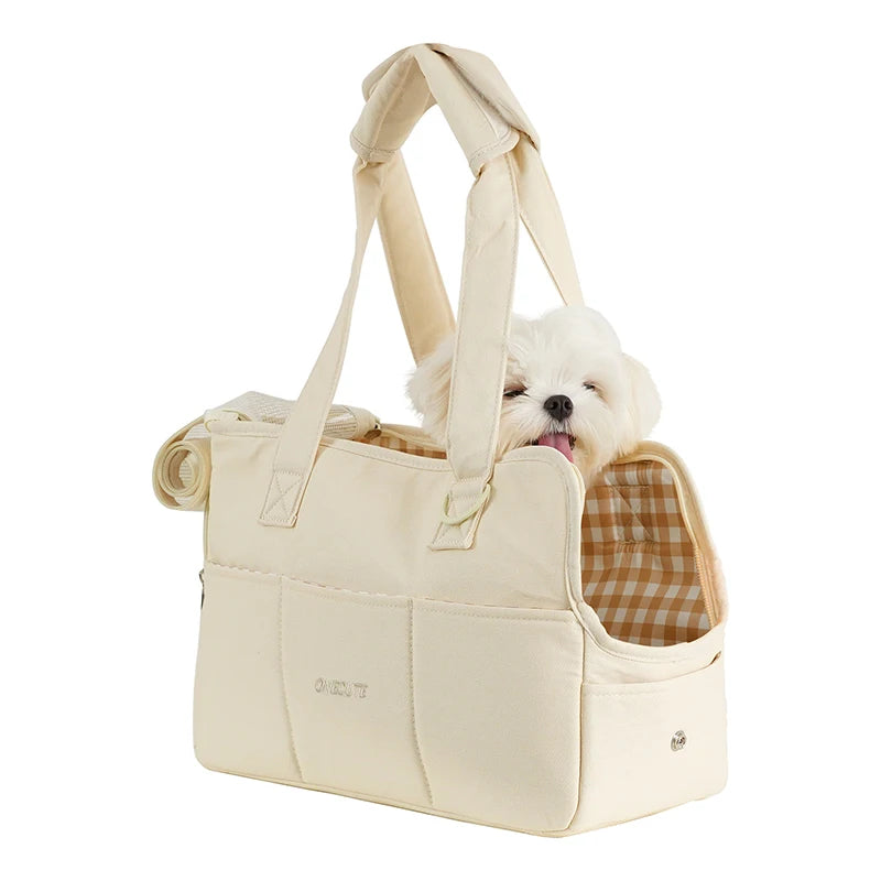 Sac pour transporter petit chien blanc avec chien
