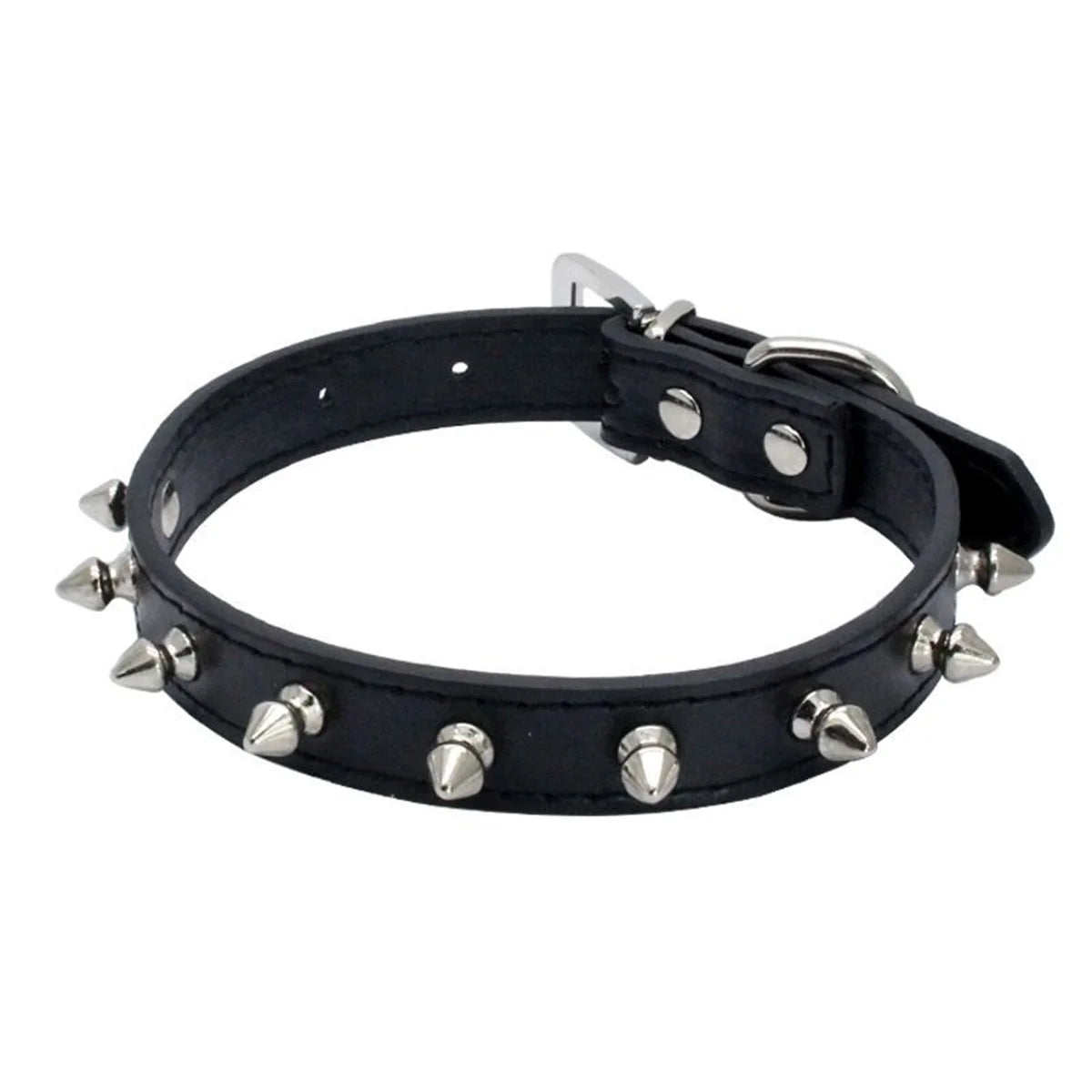 Collier chien cuir noir