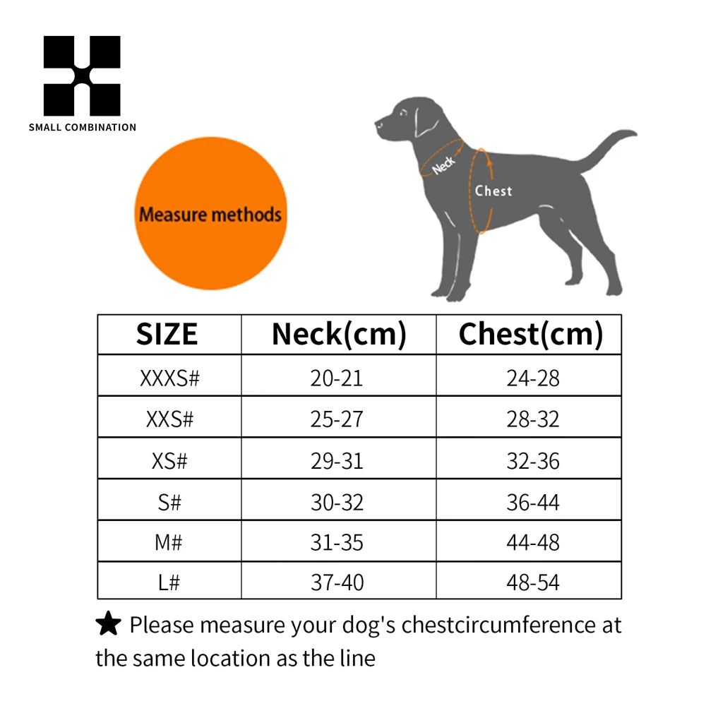 tableau des tailles du harnais chiot de boutiquechien