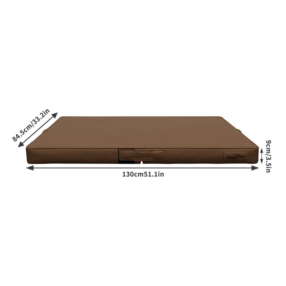 Tapis chien de couleur brun avec une taille de 130cm pour la taille L. Le tapis est parfait pour le confort de tous les chiens. Image produit Boutiquechien
