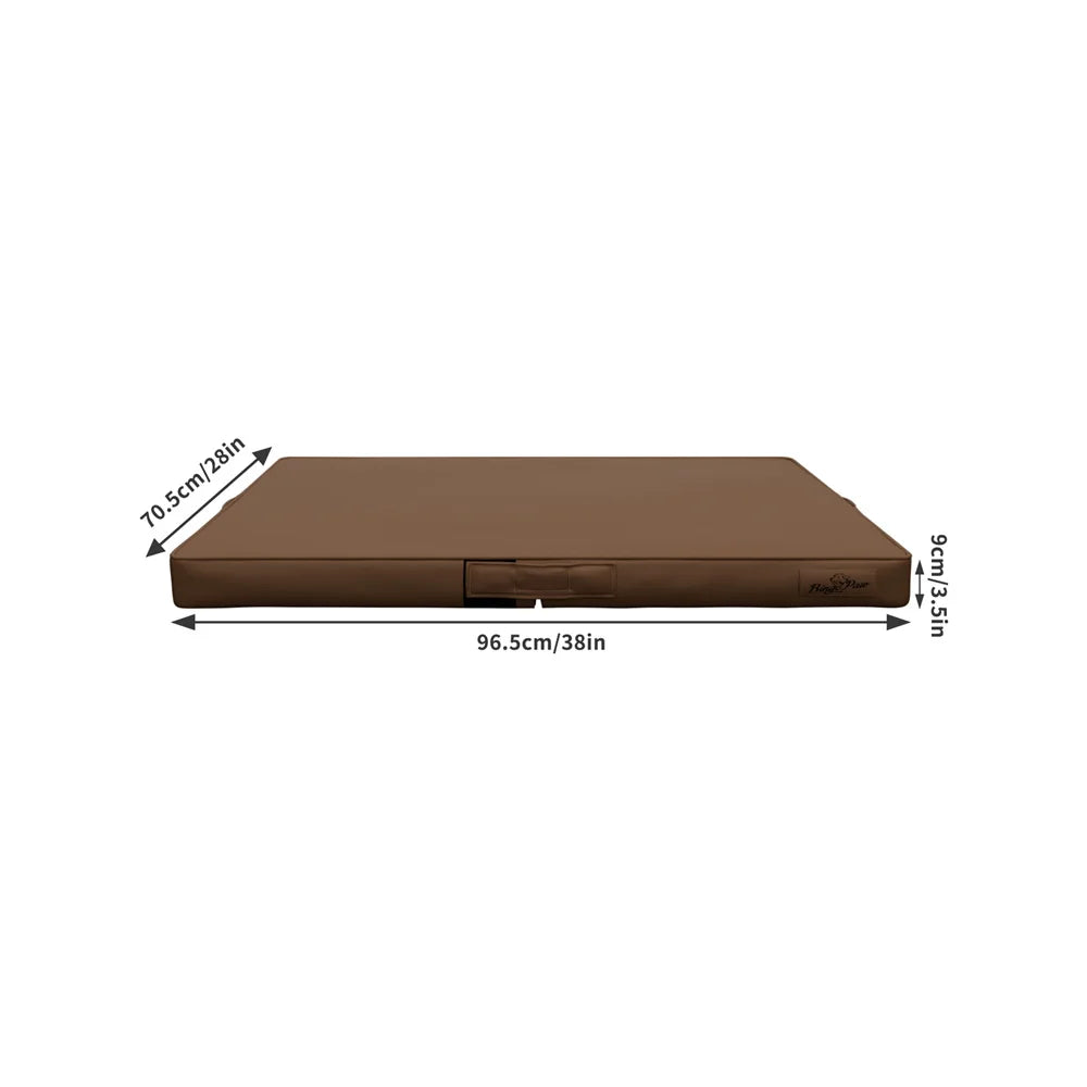 Tapis chien de couleur brun avec une taille de 96.5cm pour la taille L. Le tapis est parfait pour le confort de tous les chiens. Image produit Boutiquechien