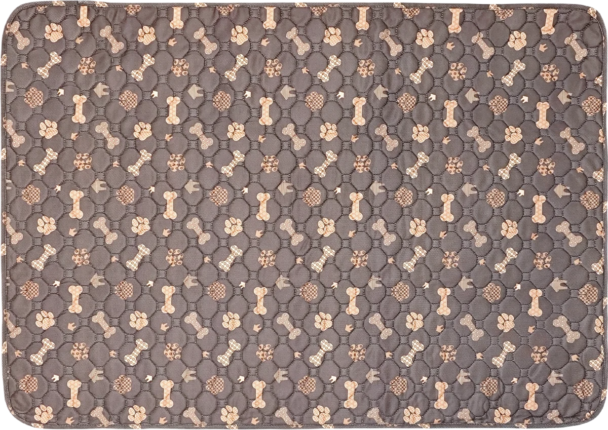 tapis chien beige avec des chiens souffrant d'incontinence. Le tapis bleu est parfait pour les chien qui ont des problèmes de vessis. Image produit Boutiquechien