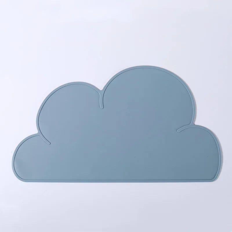 Tapis gamelle chien design en forme de nuage bleu ciel