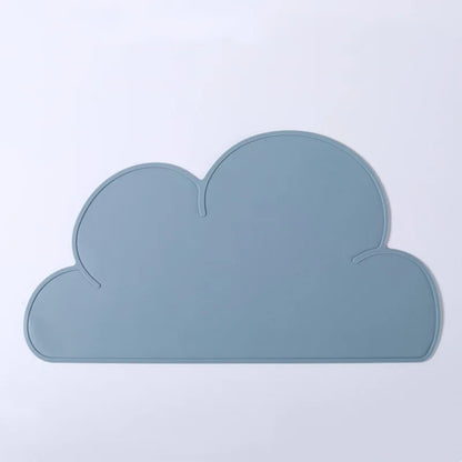 Tapis gamelle chien design en forme de nuage bleu ciel