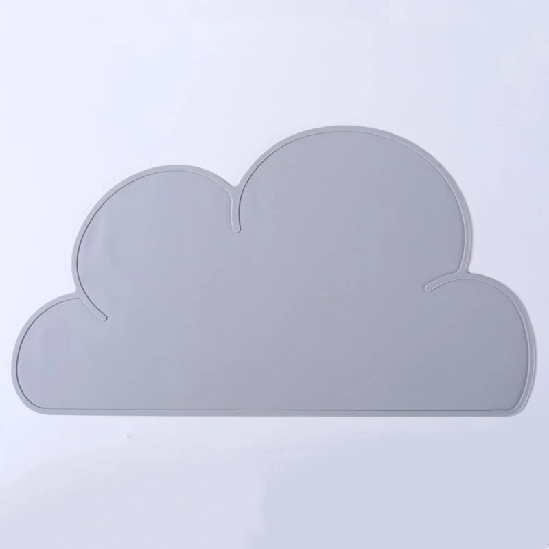 Tapis gamelle chien design en forme de nuage gris