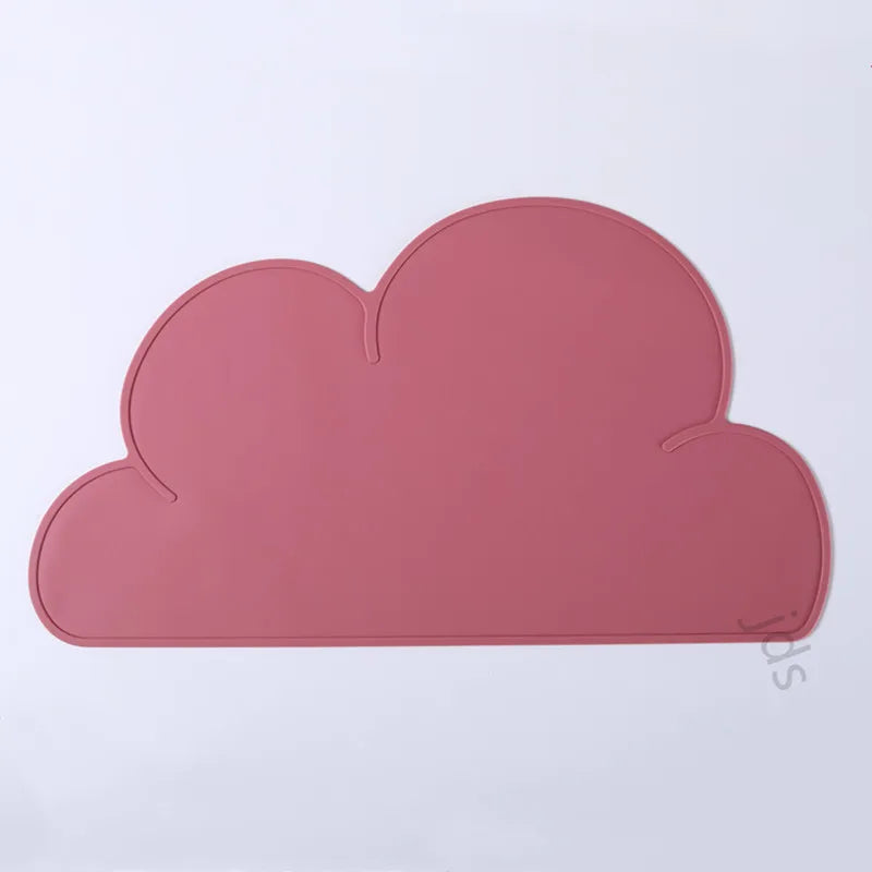 Tapis gamelle chien design en forme de nuage rouge