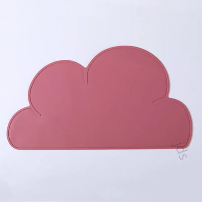 Tapis gamelle chien design en forme de nuage rouge