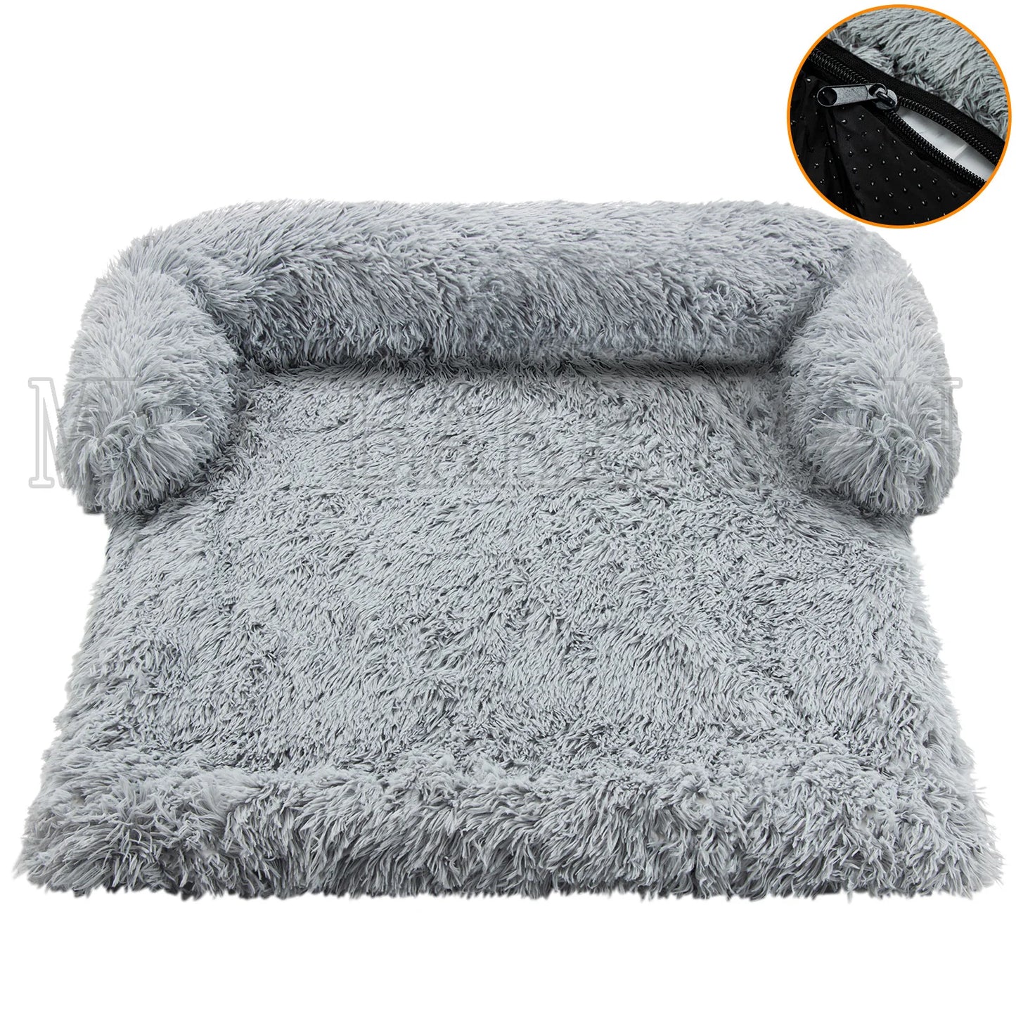 Tapis pour chien lavable en machine carre gris
