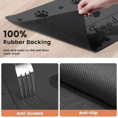 Tapis sous gamelle chien derapant 