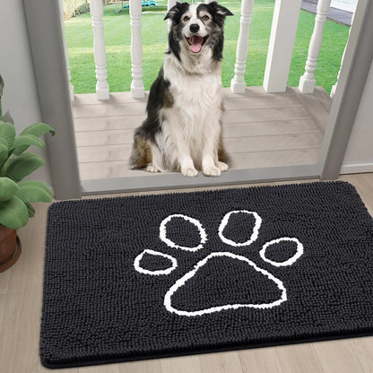 Tapis super absorbant pattes chien noir