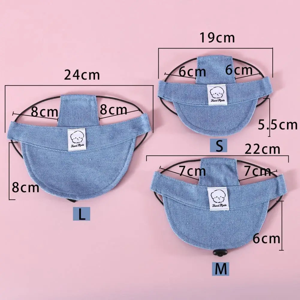 Totalité des dimensions de la casquette pour chien de couleur bleu de boutiquechien