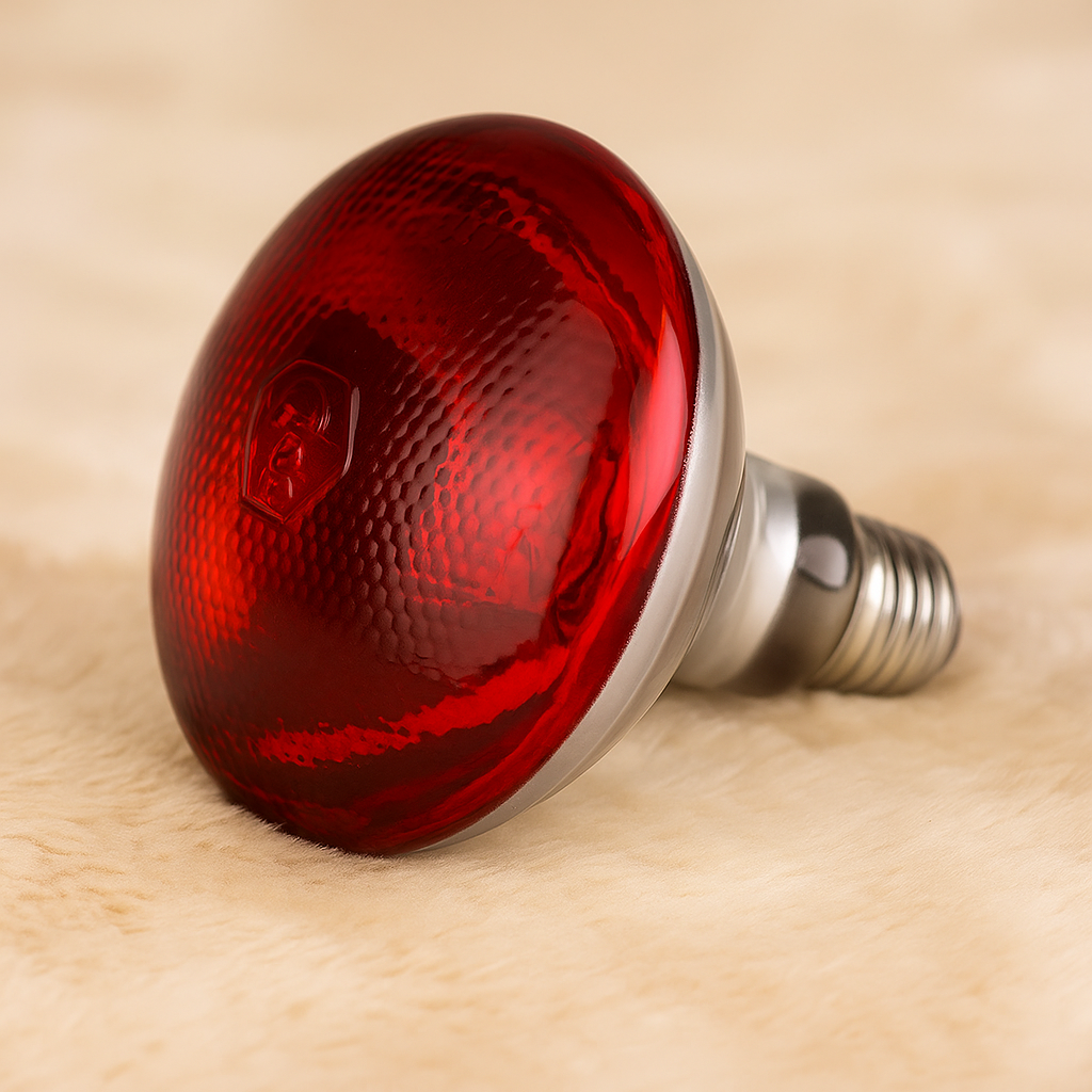ampoule rouge chauffante parfait pour chauffer les chiots. Image produit Boutiquechien Image