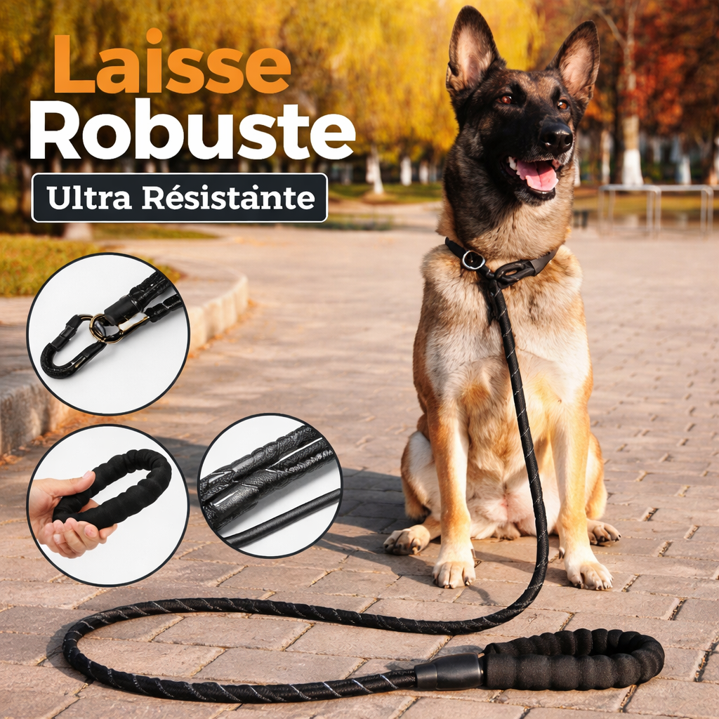 Laisse chien corde 2m robuste et résistante 