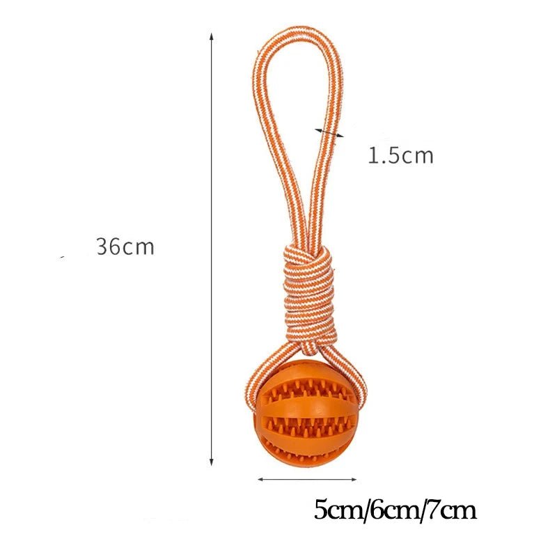 taille du jouet chiot de couleur orange à friandise. Taille de 36cm de long pour chien. Image produit Boutiquechien 