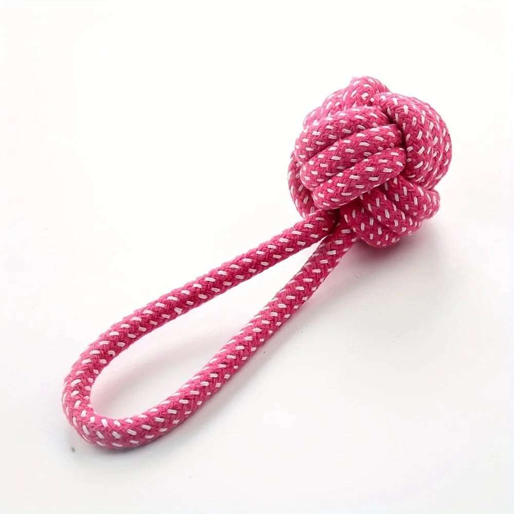 balle tressé pour chien de couleur rose. Image produit Boutiquechien